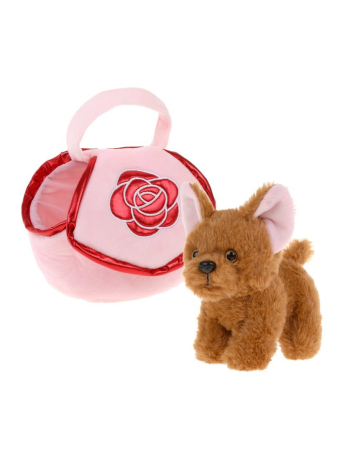 Щенок 17см в сумочке Розочка