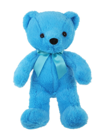 Мишка Радуга  25см, голубой