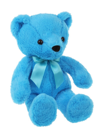 Мишка Радуга  25см, голубой