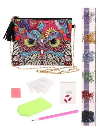 Алмазная мозаика-сумочка «Сова»