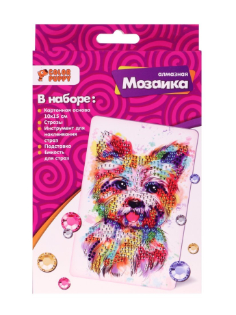Набор д/творч. Алмазная мозаика «Собачка», 10*15см