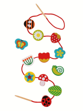 Шнуровка-фигурки "Полянка": 12 дет 3-4 см, шнурок