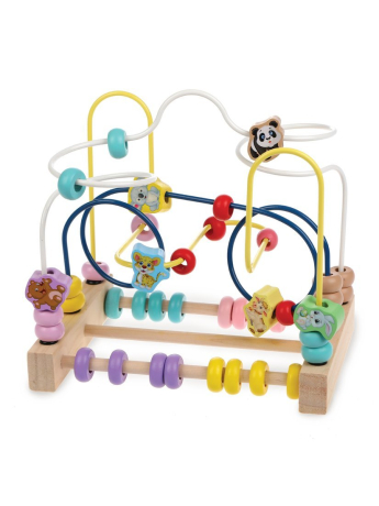 Лабиринт большой "На полянке" 2в1: лабиринт и счеты, 21х15х21 см