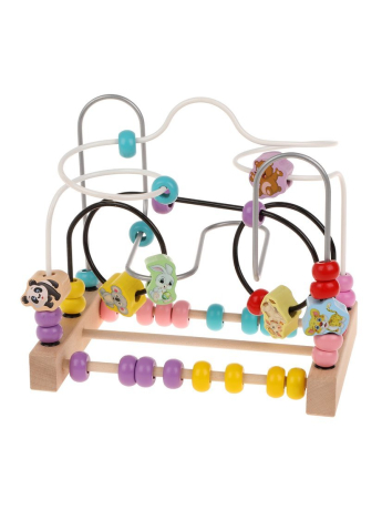 Лабиринт большой "На полянке" 2в1: лабиринт и счеты, 21х15х21 см