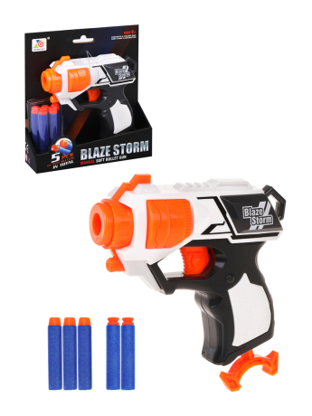 Бластер с мягкими пулями, в комплекте: м/пули 5шт.