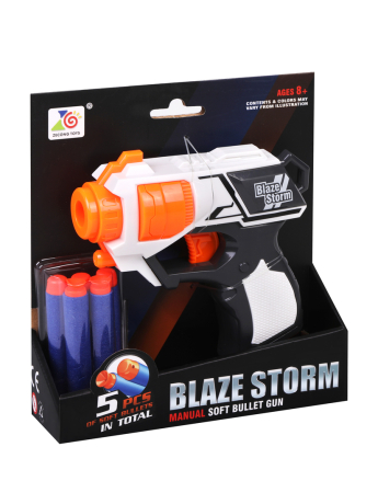 Бластер с мягкими пулями, в комплекте: м/пули 5шт.