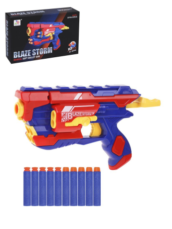 Бластер с мягкими пулями, в комплекте: м/пули 10шт.