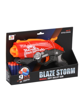 Бластер с мягкими пулями, в комплекте: м/пули 9шт.