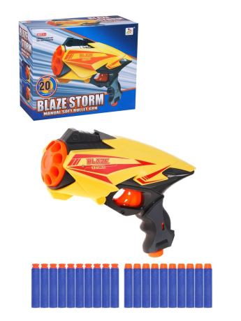 Бластер с мягкими пулями, в комплекте: м/пули 20шт.