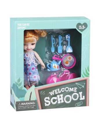 Игр.наб."Хозяюшка", в компл. кукла 16см., предм. 7шт., кор.