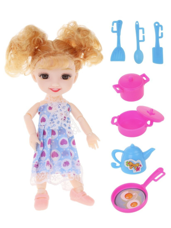 Игр.наб."Хозяюшка", в компл. кукла 16см., предм. 7шт., кор.