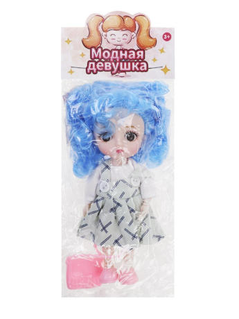 Игр.наб."Модница", в компл. кукла 17см., предм. 1шт., в ассорт., пакет