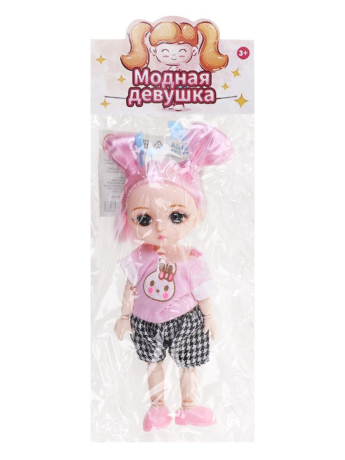 Игр.наб."Модница", в компл. кукла 17см., предм. 1шт., пакет