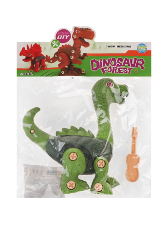Игрушка изображающая динозавра, отвертка, пакет