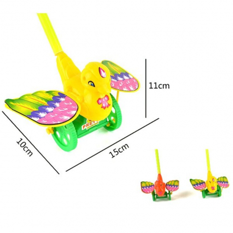 Каталка с ручкой Птичка, в ассорт., пакет