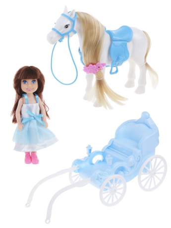 Игр. наб. Экипаж, в компл. лошадь, карета, кукла, кор.