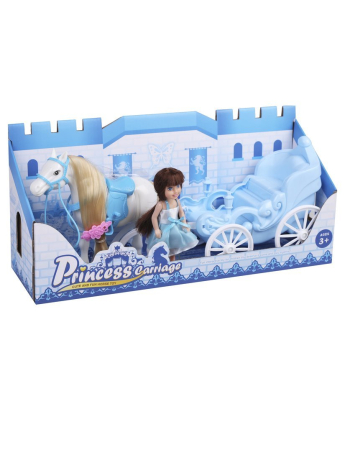 Игр. наб. Экипаж, в компл. лошадь, карета, кукла, кор.