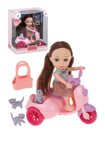 Игр. наб. "На прогулке", в компл. кукла 15 см., предм. 5 шт., кор.