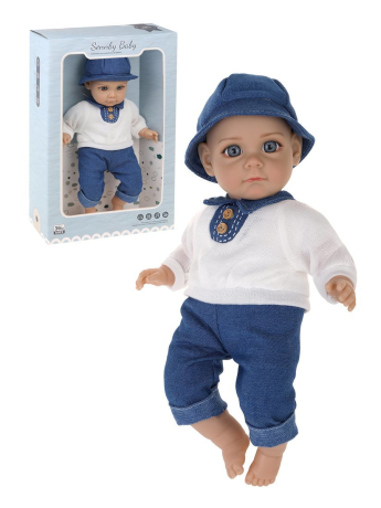 Пупс мягконабивной 35см озвученный, эл.пит. AG13х3шт. вх. в компл.