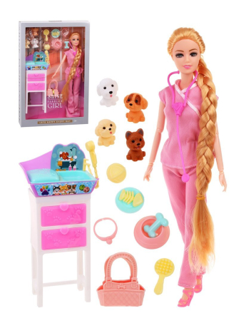 Игр. наб. Ветеринар, в компл. кукла 29 см., 13 предметов