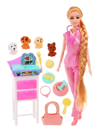 Игр. наб. Ветеринар, в компл. кукла 29 см., 13 предметов