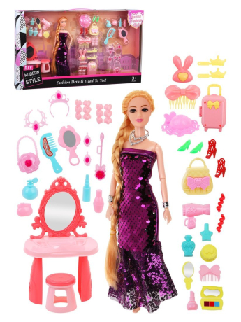 Игр. наб. Модница, в компл. кукла 29 см., 38 предмета