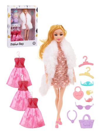 Игр. наб. Модница, в компл. кукла 29 см., 12 предметов
