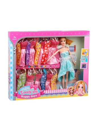 Игр. наб. Гардероб, в компл. кукла 29 см., 16 предметов