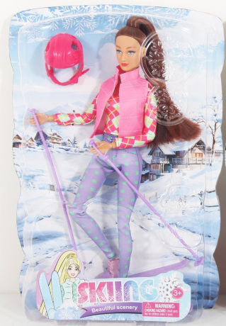 Игровой набор Defa Lucy "Зимний спорт", кукла, 5 предм., коробка