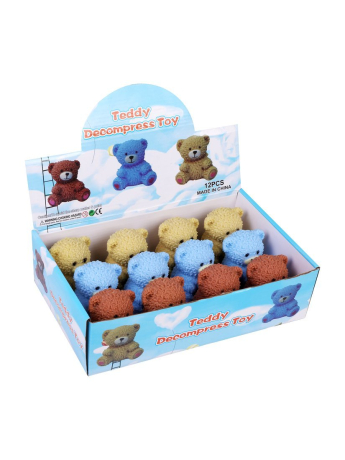 Игрушка антистресс-мнушку "Мишка" 7х7х7, 5 см., в ассорт., дисплей