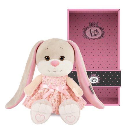Мягкая игрушка Зайка Лин В Кружевном Розовом Платье 20 см
