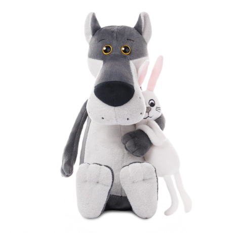 Мягкая игрушка Волк с Зайцем 25 см