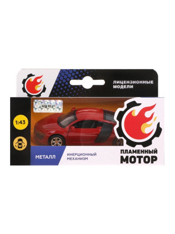 Машина мет. 1:43 Audi R8 GT, откр.двери, красный, 12см