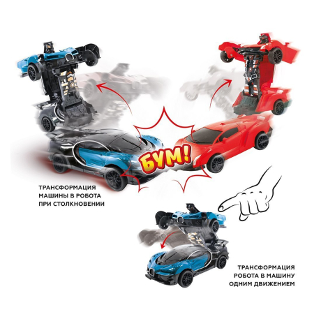 Трансформер Робот-машина Краш, инерц.мех-м, син.