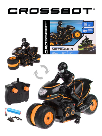 Мотоцикл р/у, аккум, разворот колес, движение боком