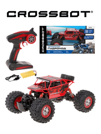 Краулер р/у Гидроход, аккум, 4WD, металл, красн.