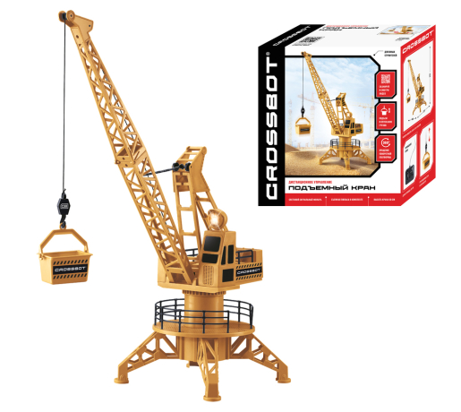 Подъемный кран д/у, вращение платформы 360⁰, подъем, опускание грузов, свет, высота 60см