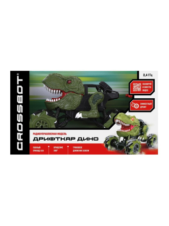 Машина р/у Дрифткар Дино, дрифт, движение боком, аккум., свет, звук