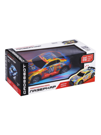 Машина Лазеркар р/у, подсветка корпуса, син-желт.