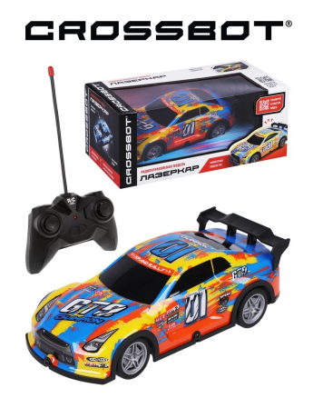 Машина Лазеркар р/у, подсветка корпуса, син-желт.