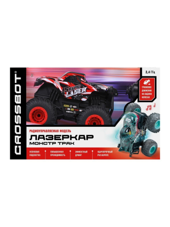 Машина Лазеркар Монстр трак р/у, подсветка корпуса, трюковое движение на задних колесах, дрифт, аккум.