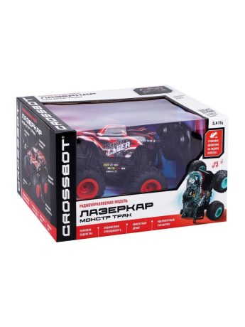 Машина Лазеркар Монстр трак р/у, подсветка корпуса, трюковое движение на задних колесах, дрифт, аккум.