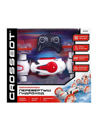 Машина р/у Перевертыш Гидроход, трансформация в режим высокой и низкой посадки, плавает по воде, двигается по земле, 2 пульта, аккум.