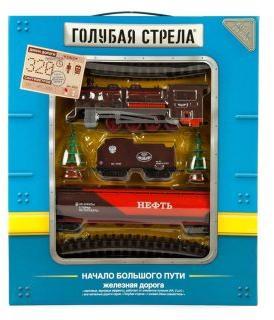 Ж/д Голубая стрела, паровоз, тендер, цистерна