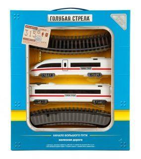 Ж/д Голубая стрела Скоростной поезд, 14дет., свет
