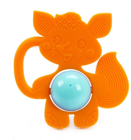 Силиконовый грызунок с погремушкой «Лисенок»