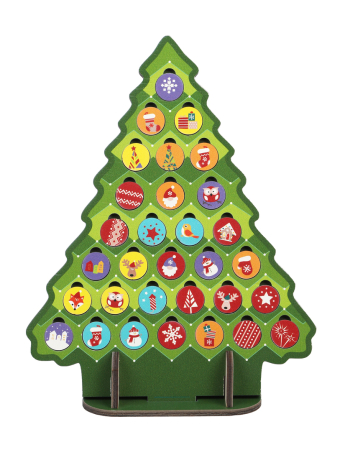 Деревянный вкладыш "Адвент-календарь": считаем дни до Нового года