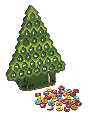 Деревянный вкладыш "Адвент-календарь": считаем дни до Нового года