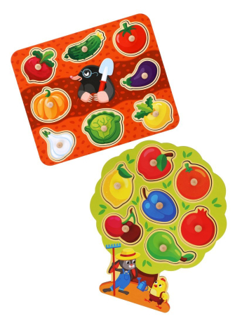 Игрушка развивающая ТМ "Mapacha": вкладыши.Набор "Овощи и фрукты"