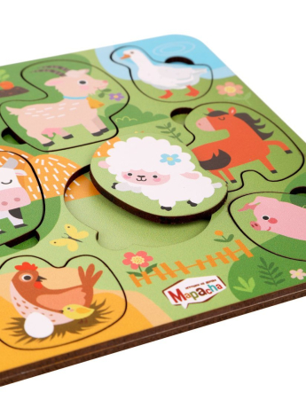 Игрушка развивающая ТМ "Mapacha" вкладыши."Животные на ферме"
